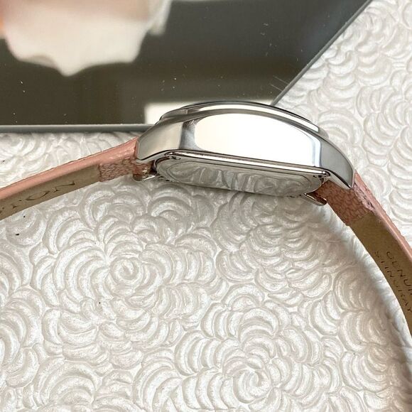 Croton All Stainless Steel Swiss Quartz Chronograph Pink Dial Sharkskin Strap - Picture 12 of 16